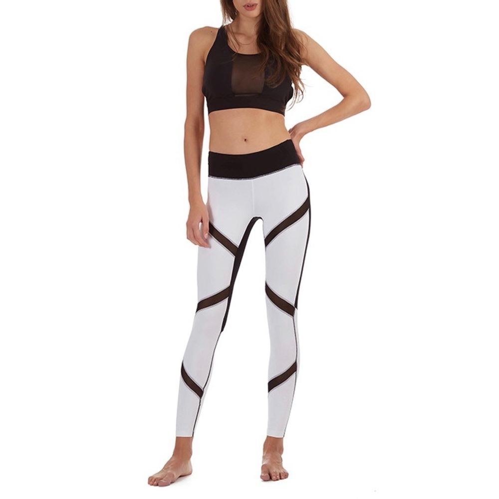 PRJON legging w/ zigzag mesh & reflective piping